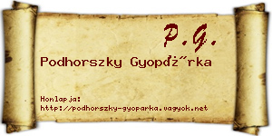 Podhorszky Gyopárka névjegykártya